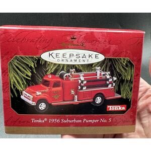 2001 Hallmark Ornament Tonka 1956 Suburban Pumper No. 5 -Brand New! -2D